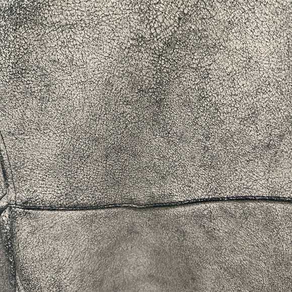 John Varvatos Men’s Leather Jacket – Distressed Gray – Size 58 (Fits XL) - Picture 4 of 5